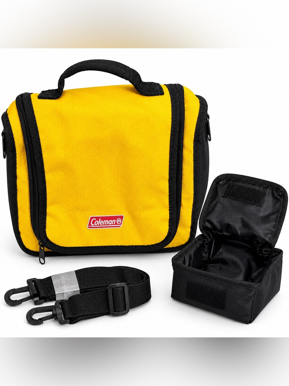 Coleman Yellow & Black Soft-Sided Insulated Cooler Lunch Bag with Shoulder Strap